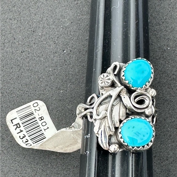 Silver Turquoise Ring 925 size 7 - Picture 2 of 9